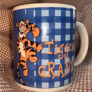 Disney Bouncy Tigger Lovers Grandpa Coffee Mug Blue Checkered Tigger-ific 1980’s